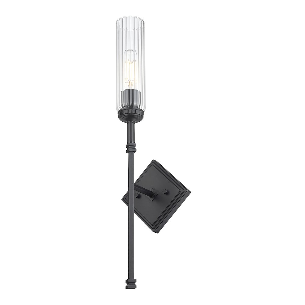 Z-Lite 1 Light Wall Sconce, Matte Black. Picture 3