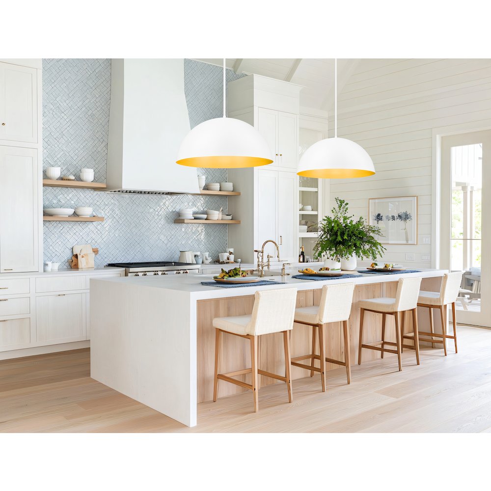 Z-Lite 3 Light Pendant, Matte White. Picture 6