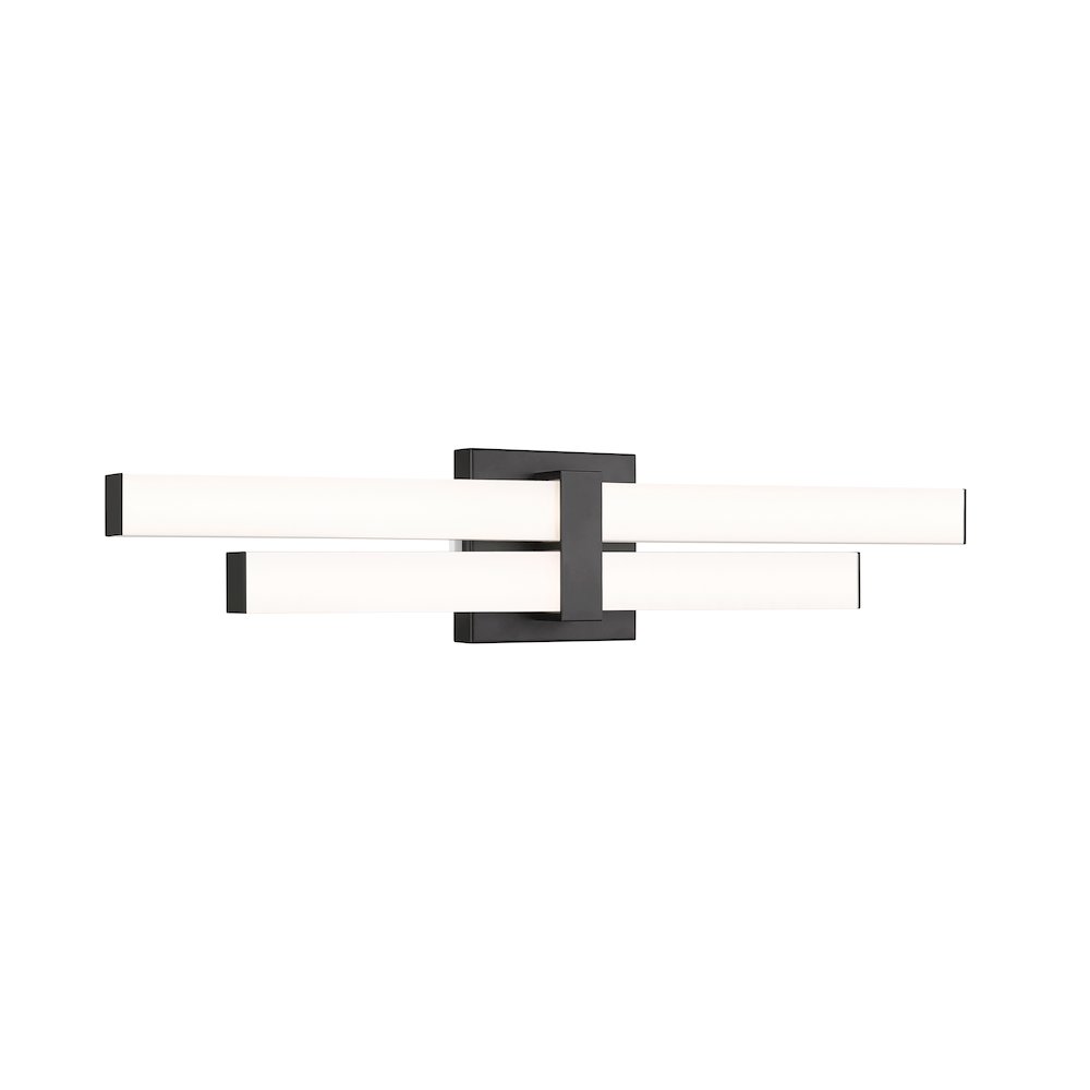 Z-Lite Zane 2 Light Vanity in Matte Black Frame Finish. Picture 1