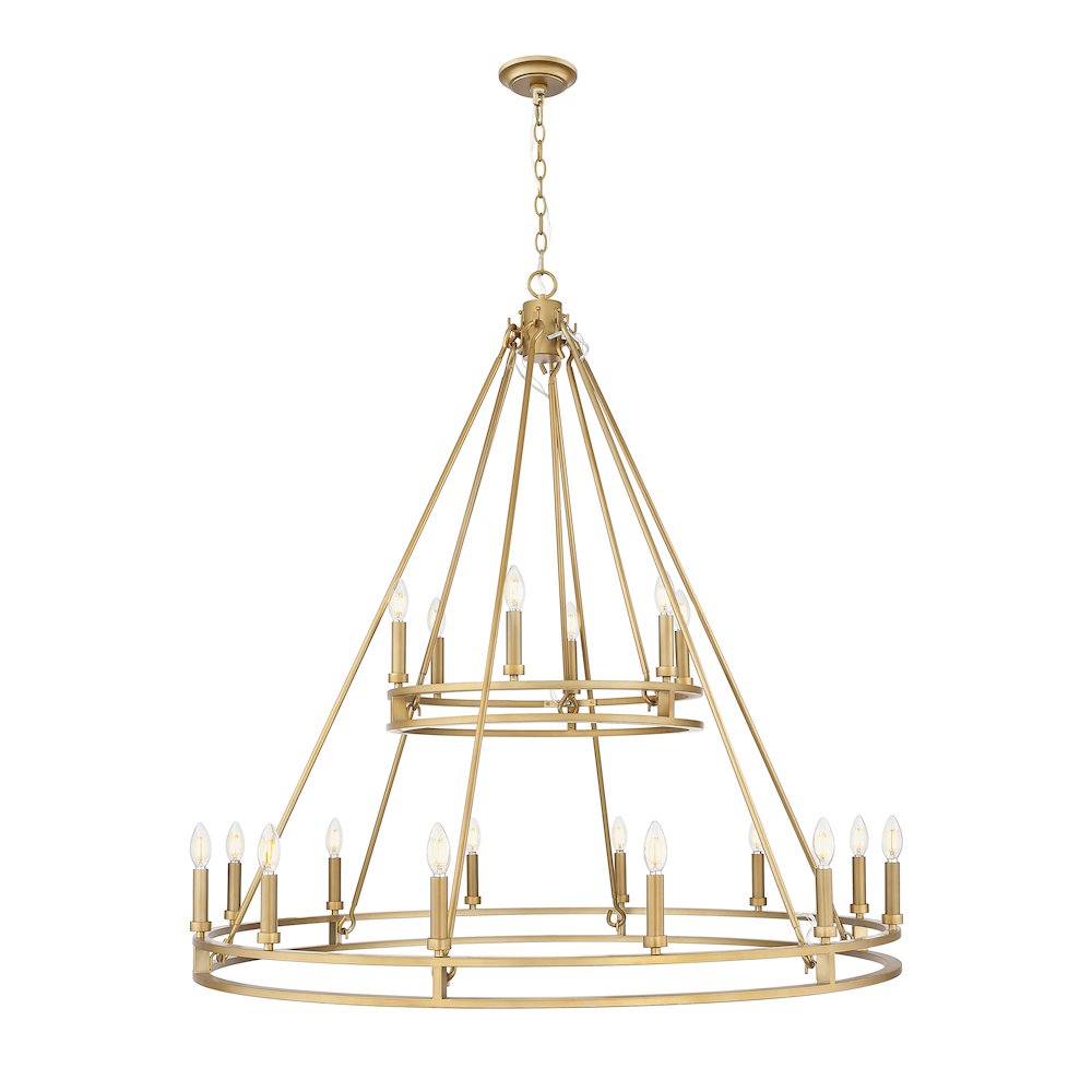 Z-Lite Dennison 18 Light Chandelier in Signature Brass color, Steel frame. Picture 2