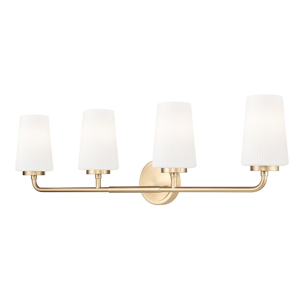 Z-Lite Montford 4 Light Vanity in Modern Gold color, Steel frame. Picture 1