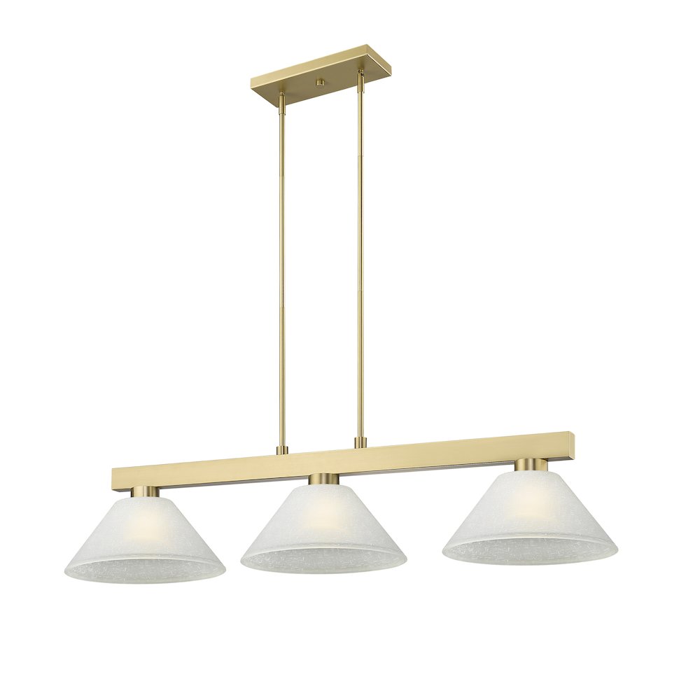 Z-Lite Cobalt 3 Light Billiard, Steel Frame, White Linen Shade Color. Picture 1