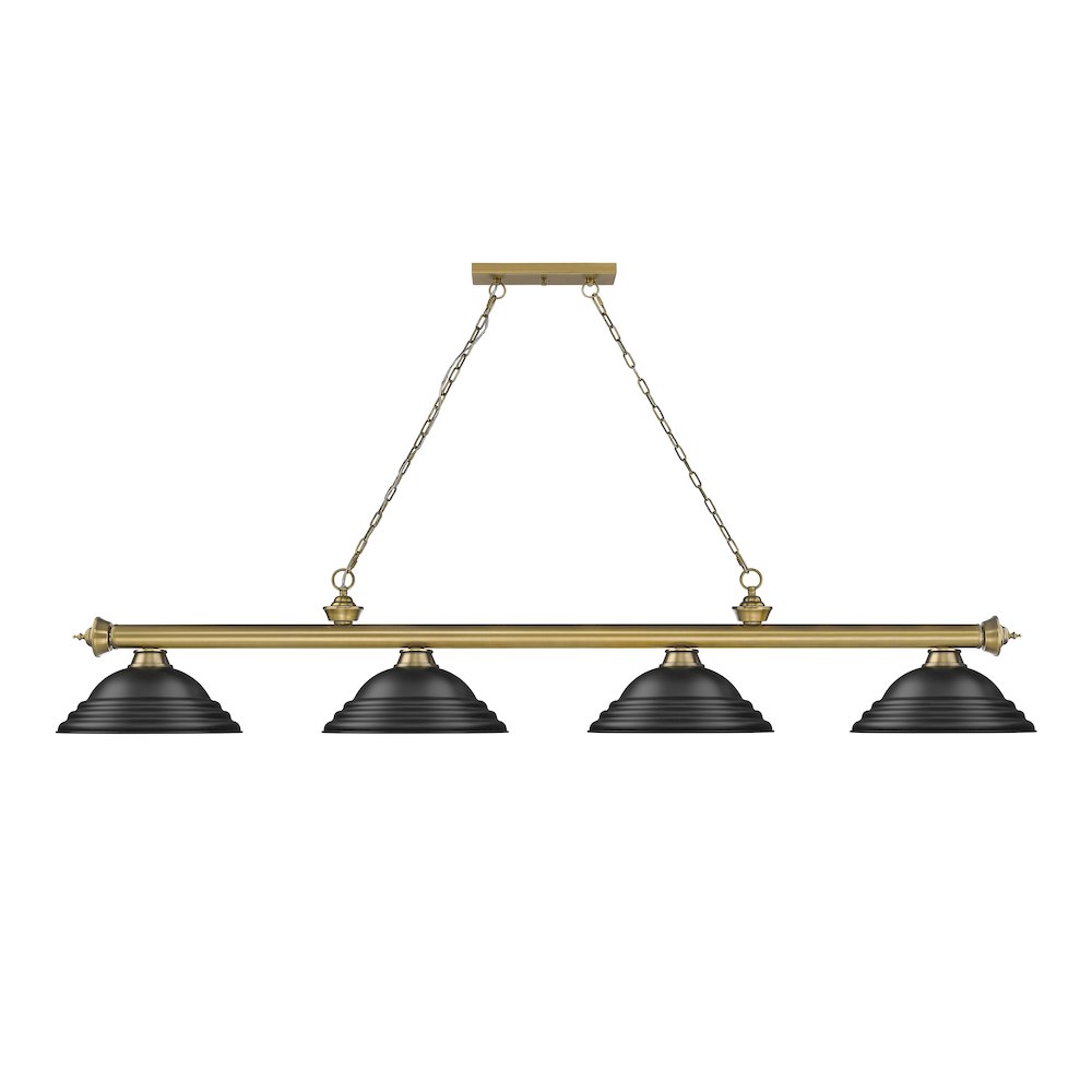 Z-Lite Cordon 4 Light Billiard, Steel Frame, Matte Black Shade Color. Picture 2
