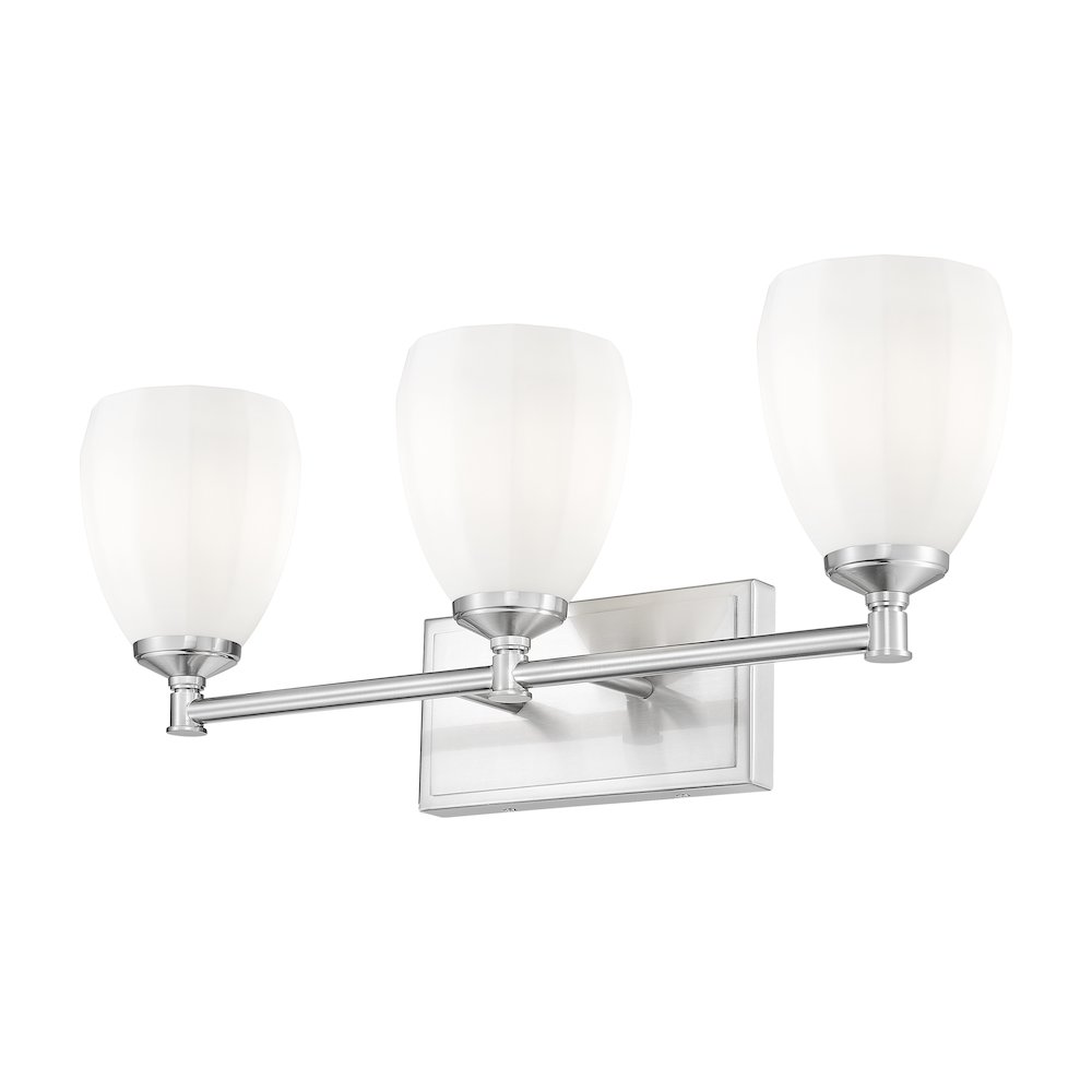 Z-Lite Oren 3 Light Vanity in Brushed Nickel color, Steel frame. Picture 3