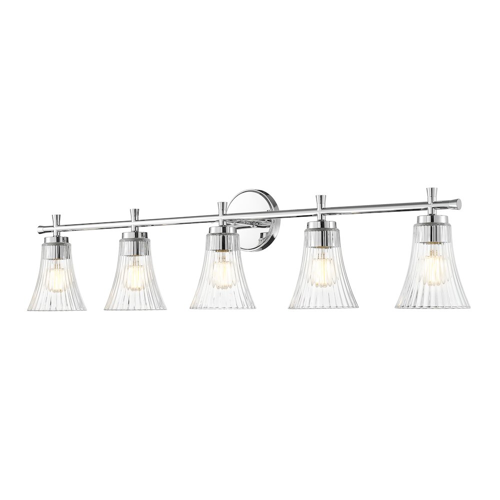Z-Lite Belle 5 Light Vanity in Chrome color, Steel frame. Picture 1