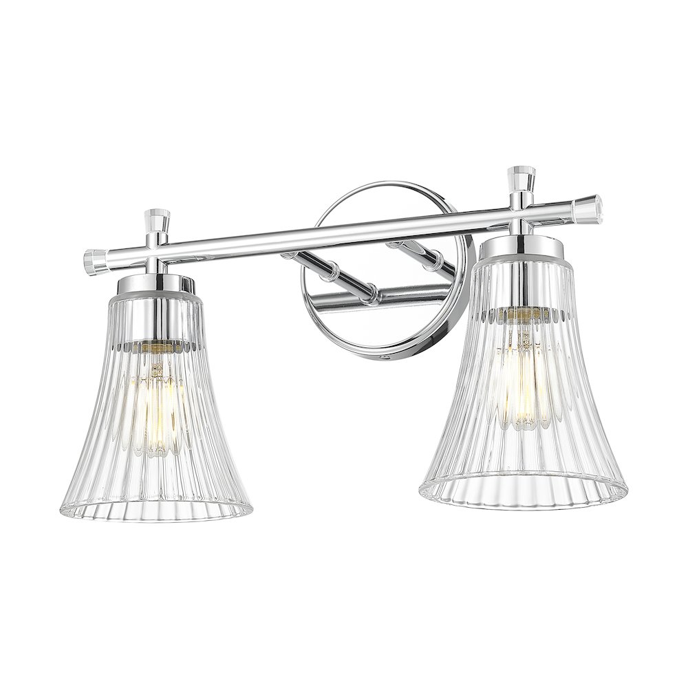 Z-Lite Belle 2 Light Vanity in Chrome color, Steel frame. Picture 3