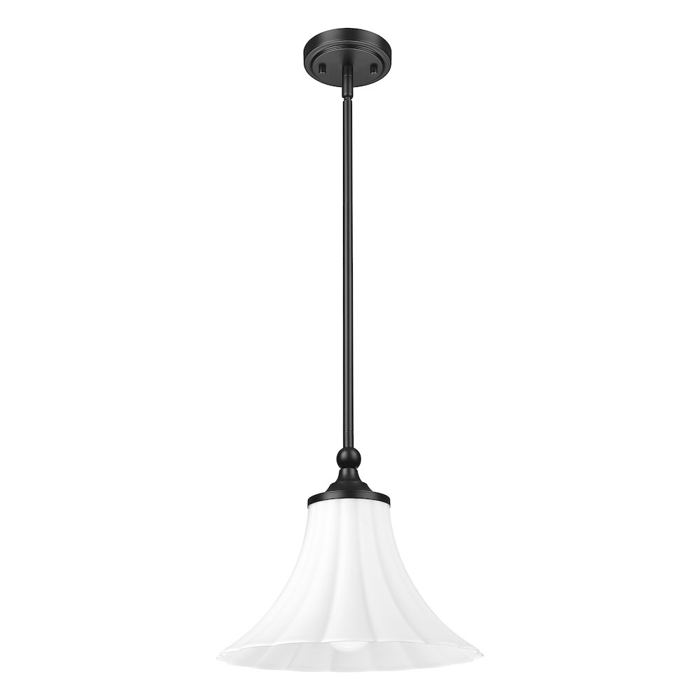 Z-Lite 1 Light Pendant, Matte Black. Picture 7