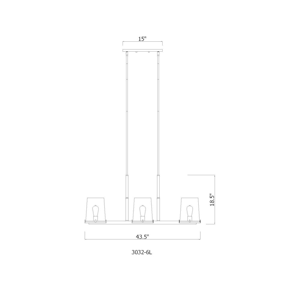 Z-Lite 6 Light Linear Chandelier. Picture 8