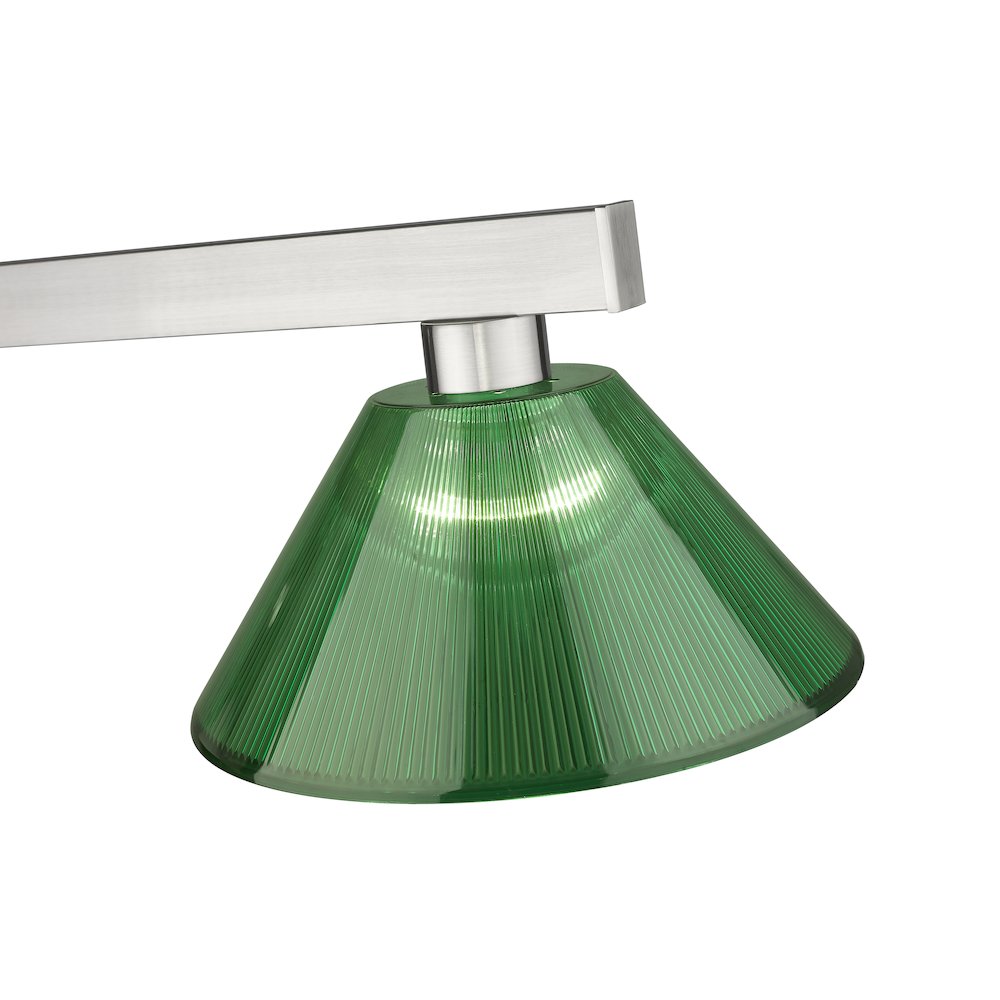Z-Lite Cobalt 3 Light Billiard, Steel Frame, Green  Shade Color. Picture 4
