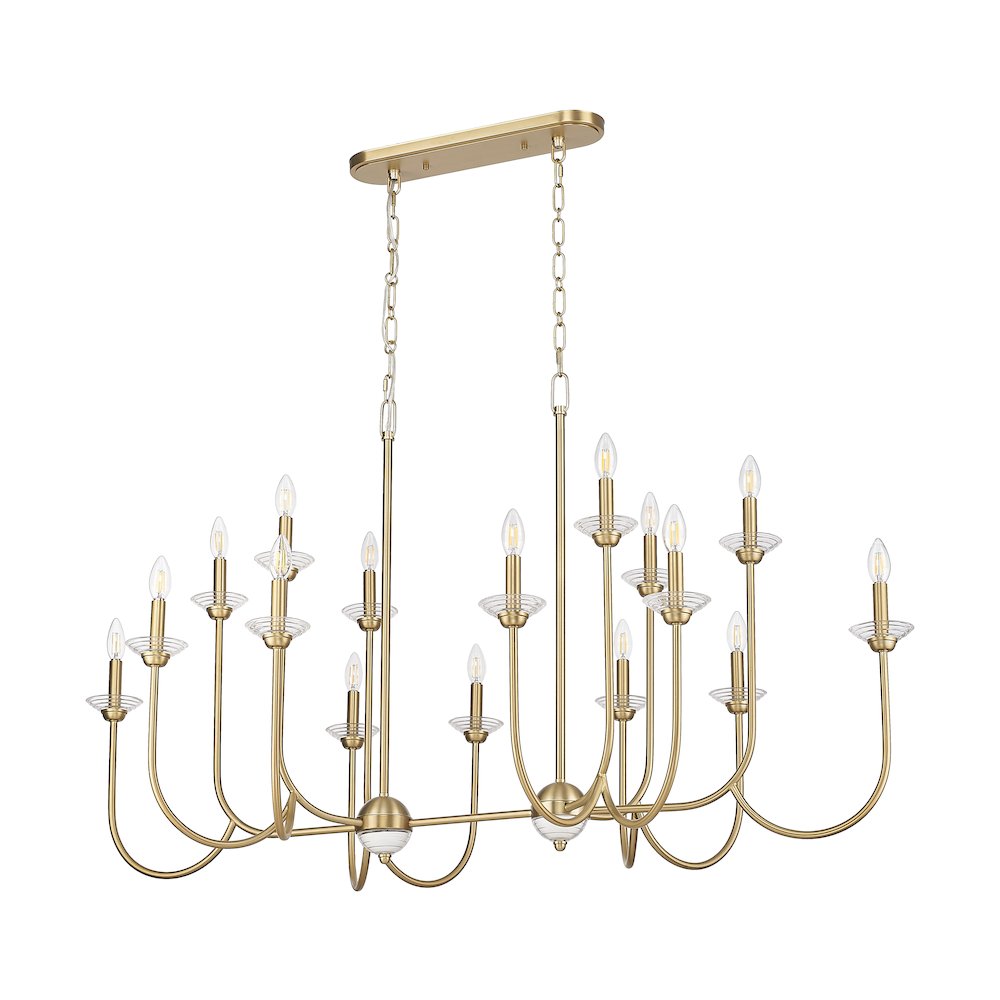 Z-Lite Allistair 16 Light Linear Chandelier in Modern Gold color, Steel frame. Picture 5