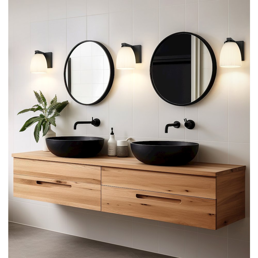 Z-Lite Naya 1 Light Wall Sconce in Matte Black color, Steel frame. Picture 6