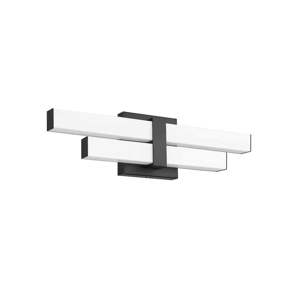 Z-Lite Zane 2 Light Vanity in Matte Black Frame Finish. Picture 5