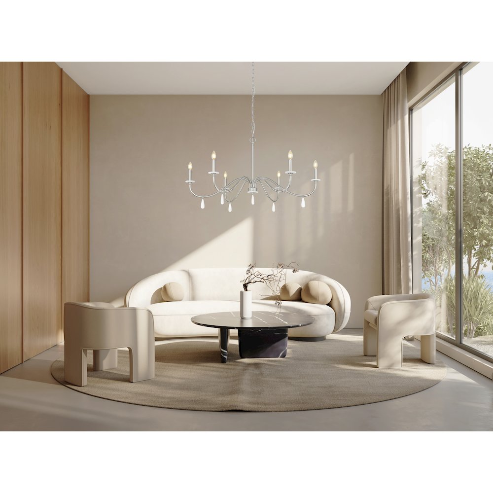 Z-Lite 6 Light Chandelier, Brushed Nickel. Picture 6