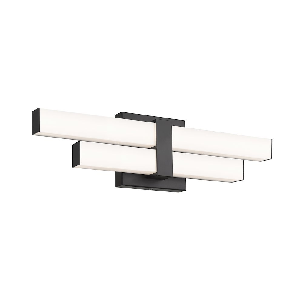 Z-Lite Zane 2 Light Vanity in Matte Black Frame Finish. Picture 2
