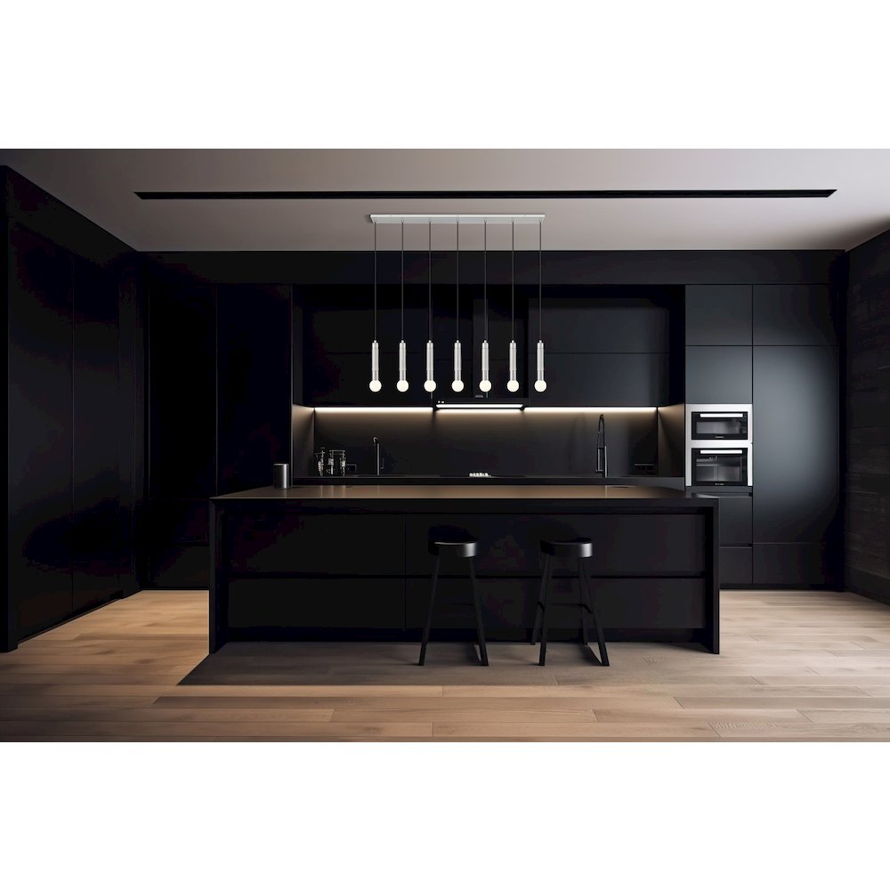 Z-Lite Stari 7 Light Linear Chandelier in Brushed Nickel color, Steel frame. Picture 6