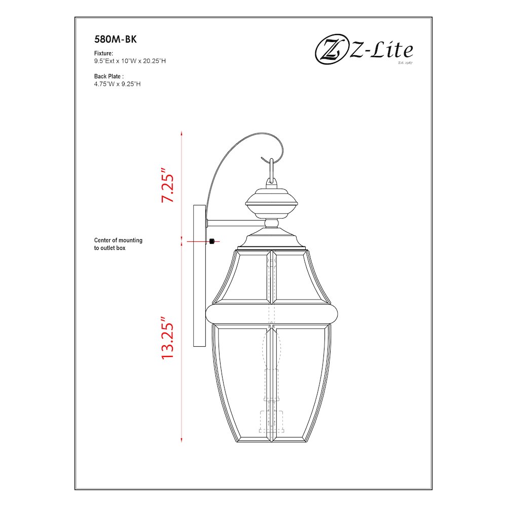 Z-Lite 2 Light Outdoor Wall Light. Picture 9