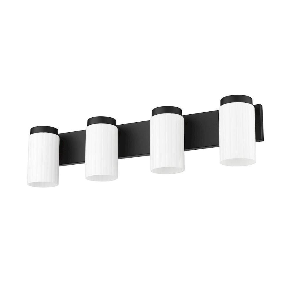 Z-Lite Burk 4 Light Vanity, Matte Black. Picture 5
