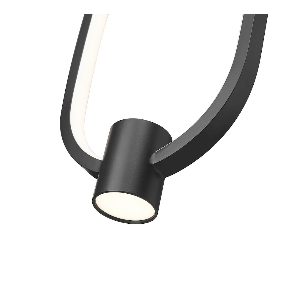 Z-Lite 1 Light Pendant, Matte Black. Picture 4