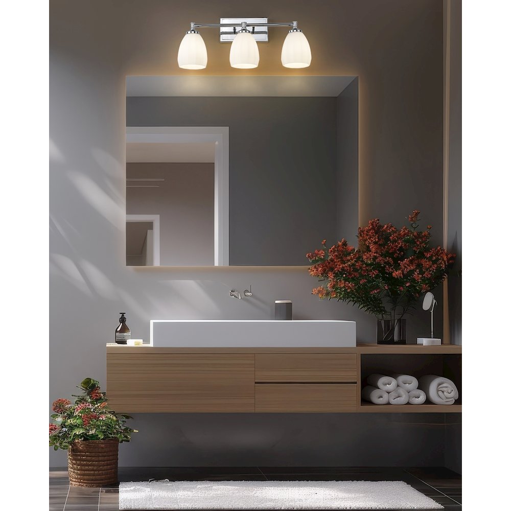 Z-Lite Oren 3 Light Vanity in Chrome  color, Steel frame. Picture 6