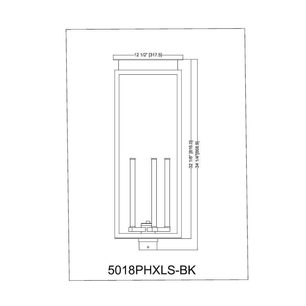 Z-Lite 5 Light Outdoor Post Mount Fixture. Picture 6