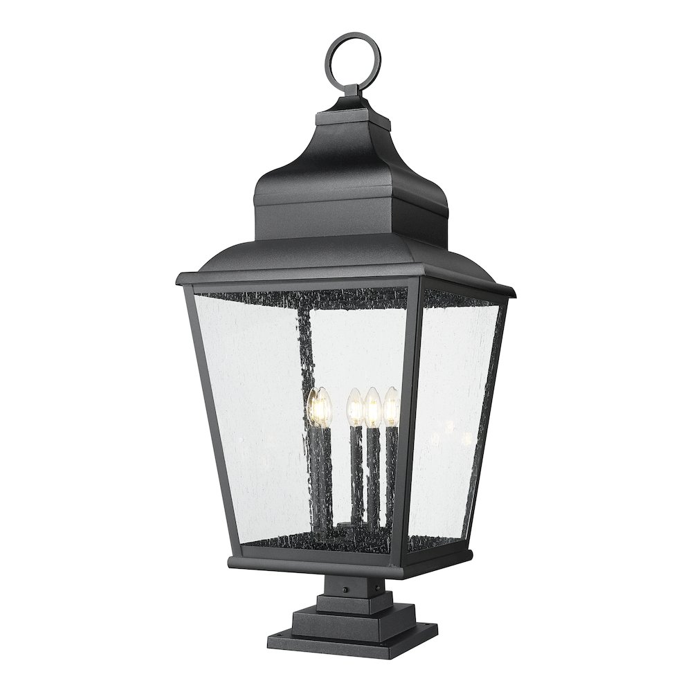 Z-Lite 5 Light Outdoor Pier Mounted Fixture, Sand Black. Picture 1