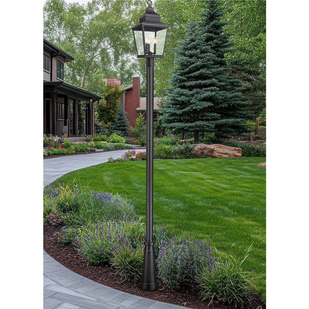 Z-Lite 3 Light Outdoor Post Mounted Fixture, Sand Black. Picture 6