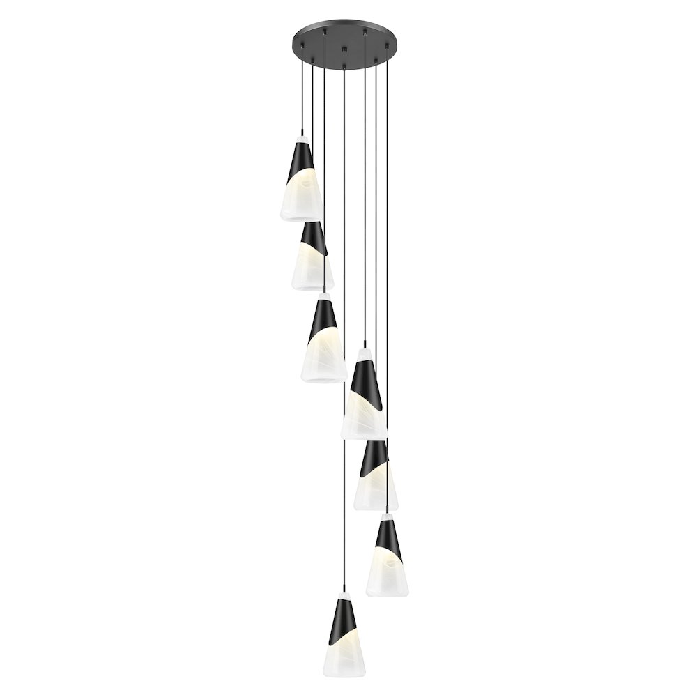 Z-Lite Aimie 7 Light Chandelier, Matte Black. Picture 3