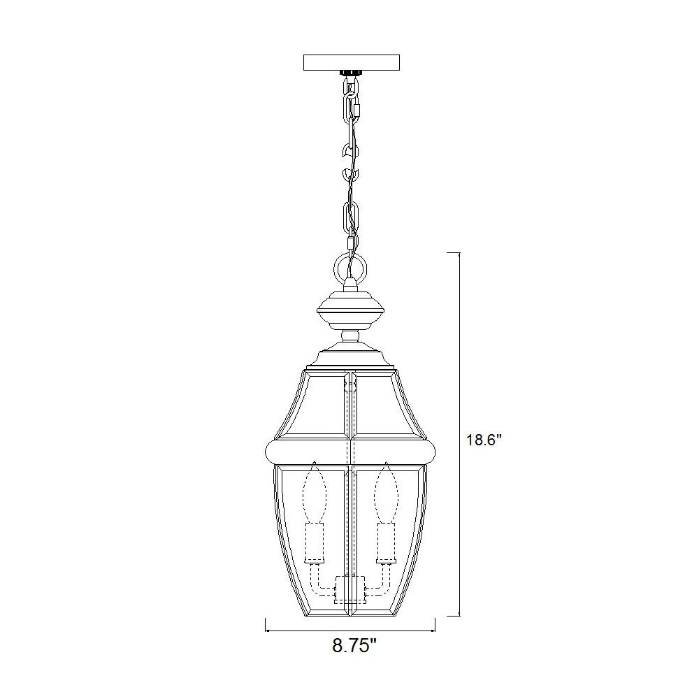 Z-Lite 2 Light Outdoor Chain Mount Ceiling Fixture. Picture 8