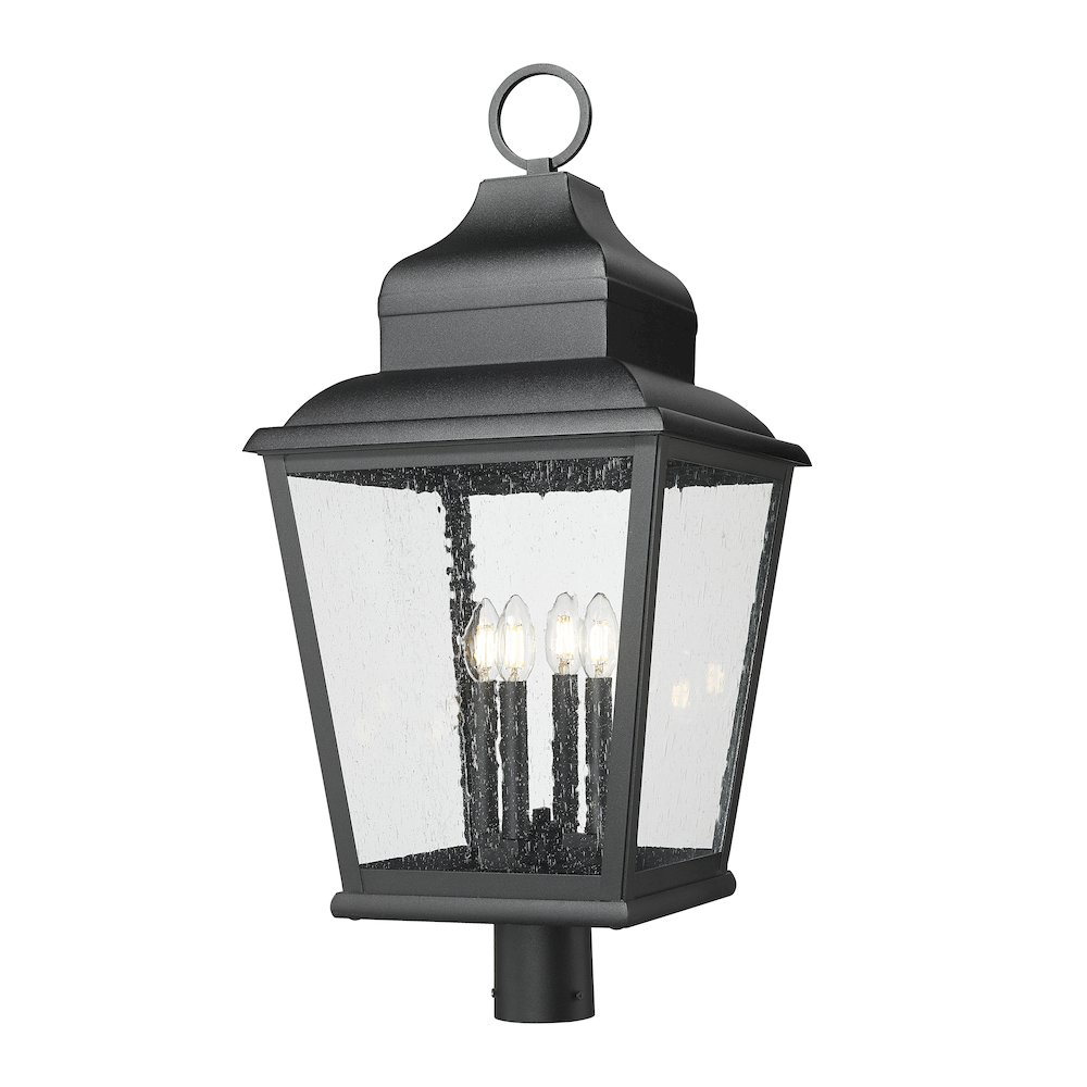 Z-Lite 4 Light Outdoor Post Mount Fixture, Sand Black. Picture 1