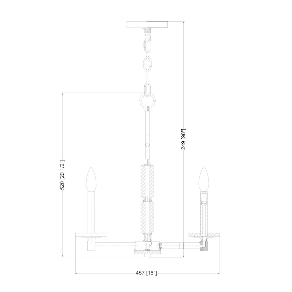Z-Lite Kaden 5 Light Chandelier in Matte Black color, Steel frame. Picture 8