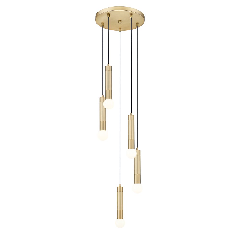 Z-Lite Stari 5 Light Chandelier in Modern Gold color, Steel frame. Picture 3
