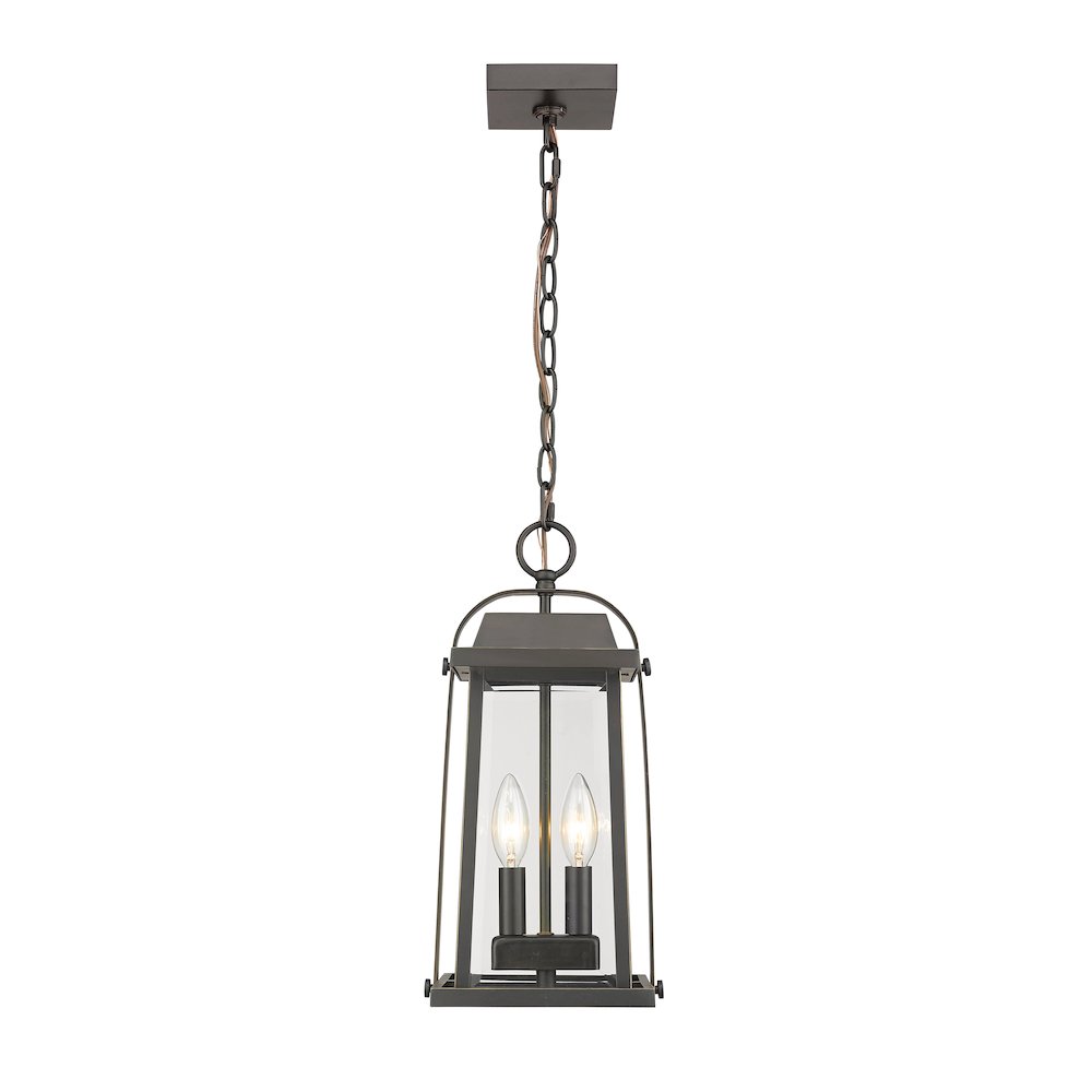 Z-Lite 2 Light Outdoor Chain Mount Ceiling Fixture. Picture 1