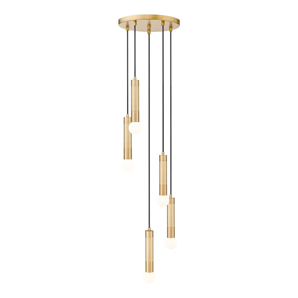 Z-Lite Stari 5 Light Chandelier in Modern Gold color, Steel frame. Picture 1