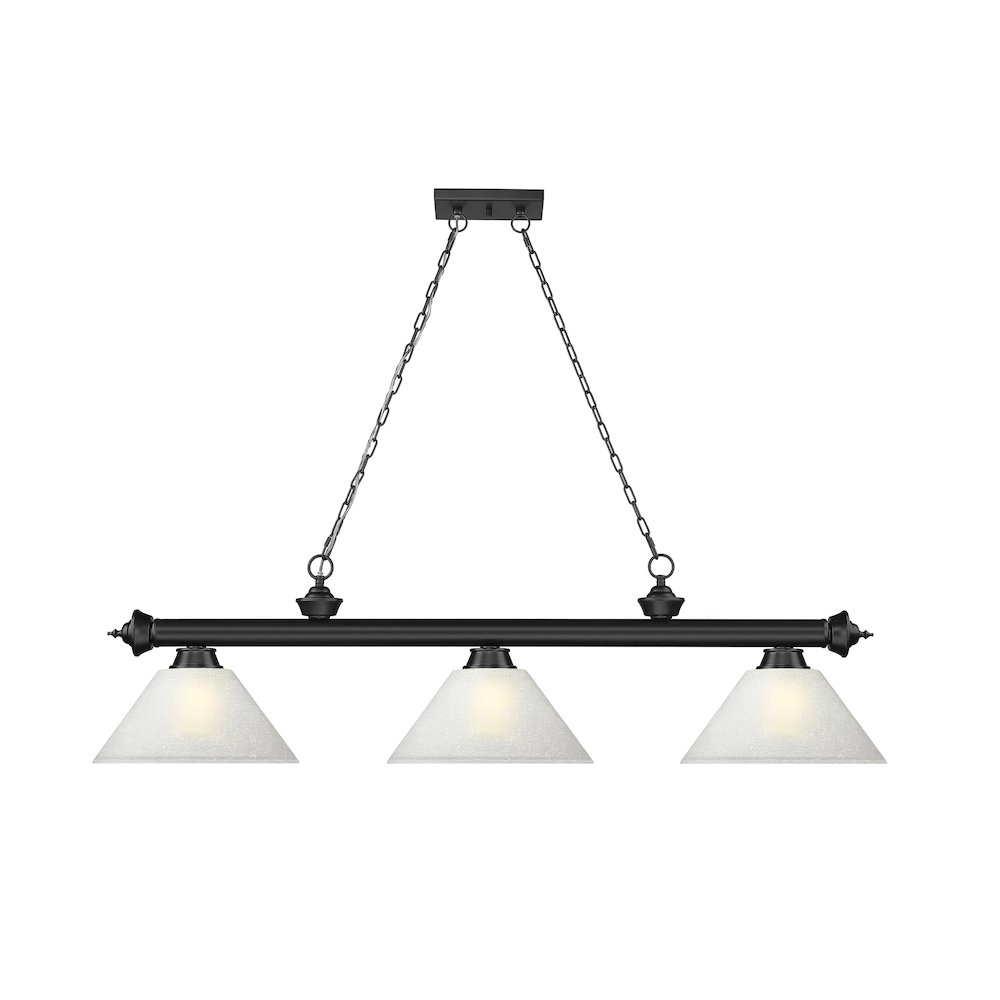 Z-Lite Cordon 3 Light Billiard, Steel Frame, White Linen Shade Color. Picture 2
