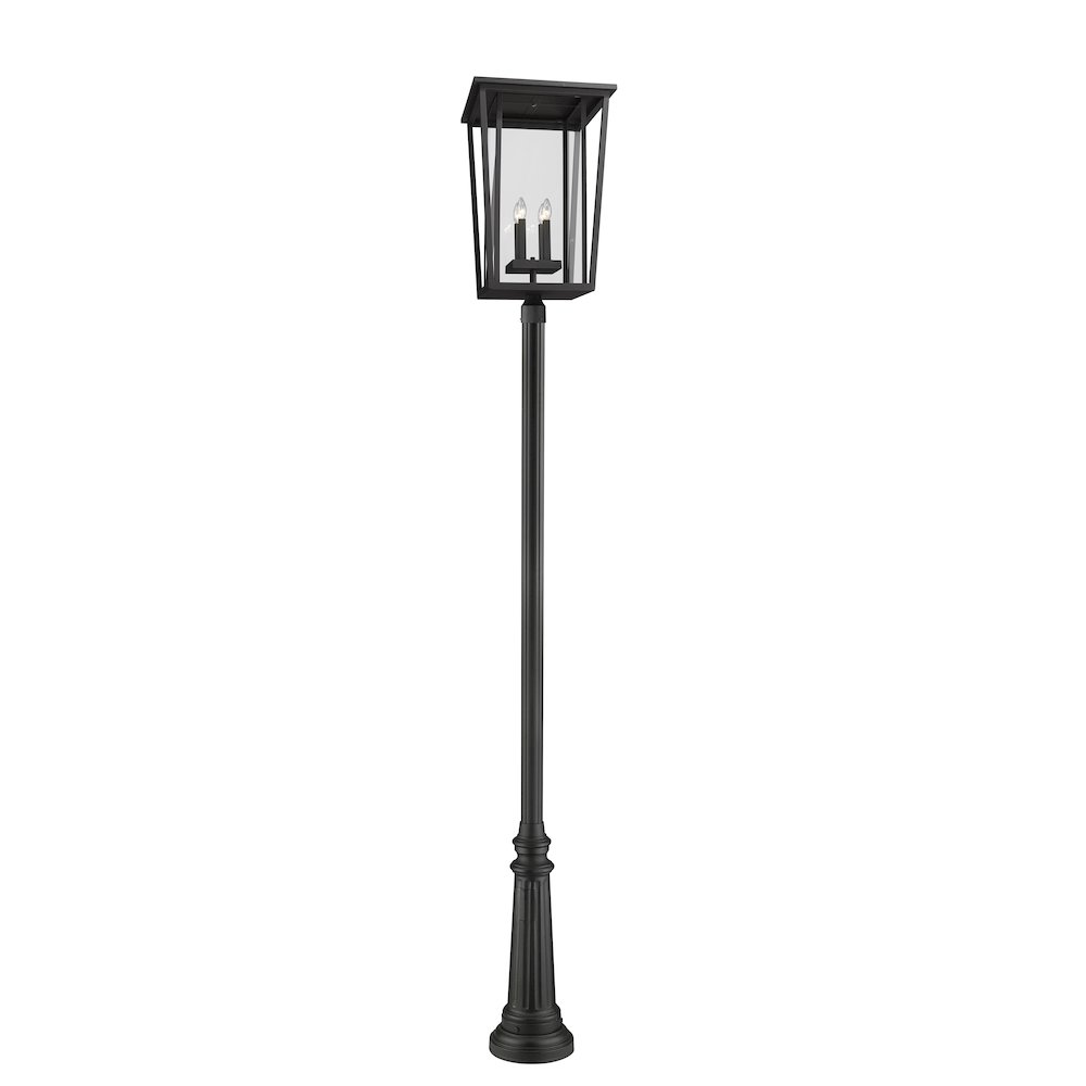 Z-Lite Seoul 4 Light Outdoor Post Mounted Fixture, Black. Picture 3
