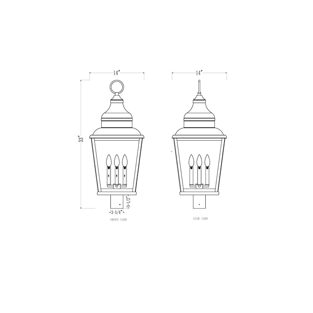 Z-Lite 4 Light Outdoor Post Mount Fixture, Sand Black. Picture 6