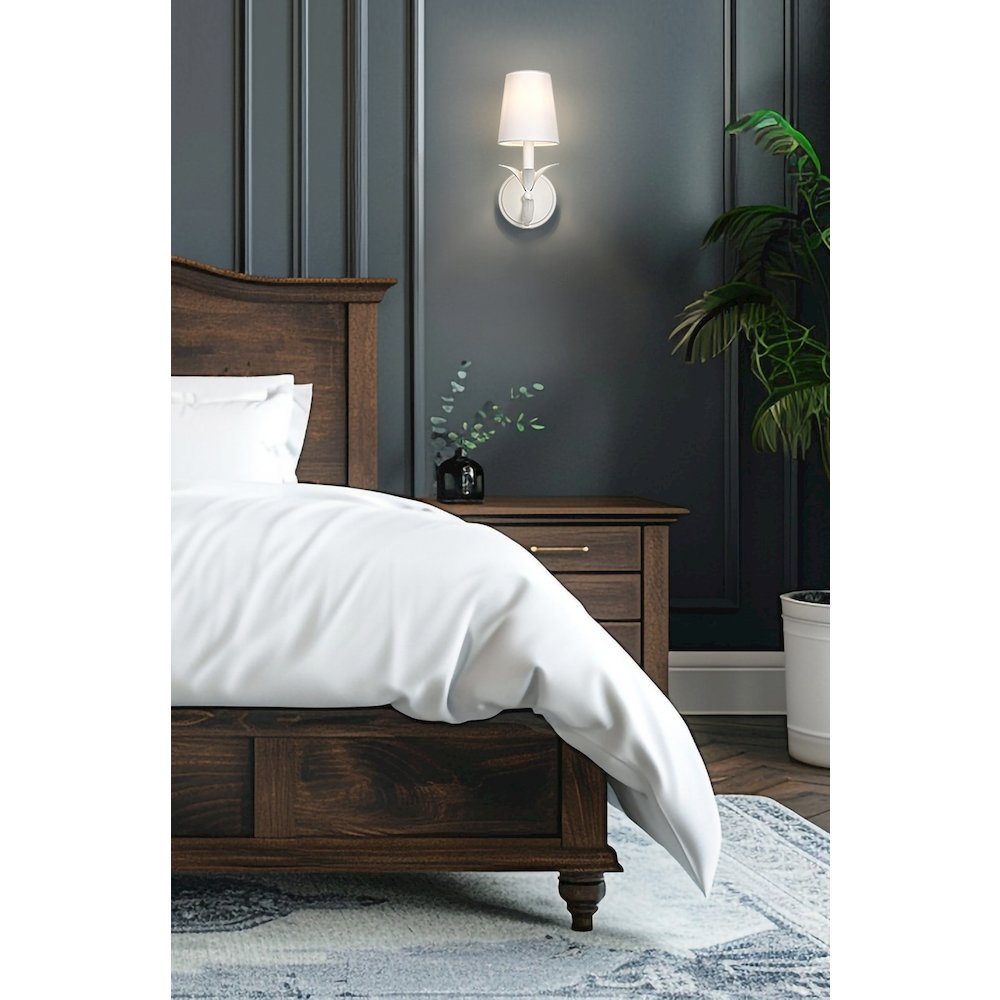 Z-Lite 1 Light Wall Sconce, Textured White. Picture 6