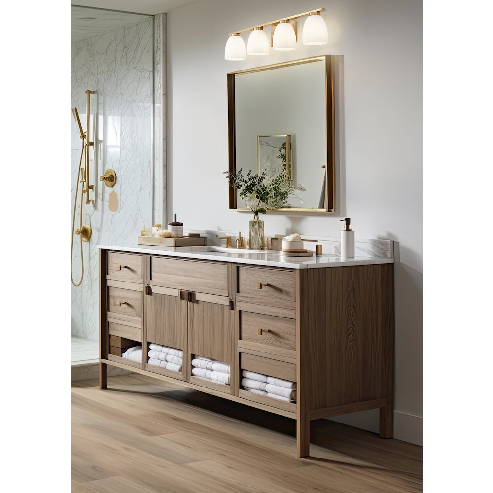 Z-Lite Naya 4 Light Vanity in Modern Gold color, Steel frame. Picture 7