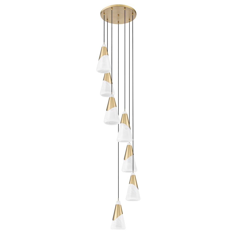 Z-Lite Aimie 7 Light Chandelier, Modern Gold. Picture 5
