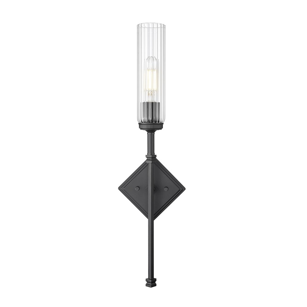 Z-Lite 1 Light Wall Sconce, Matte Black. Picture 2