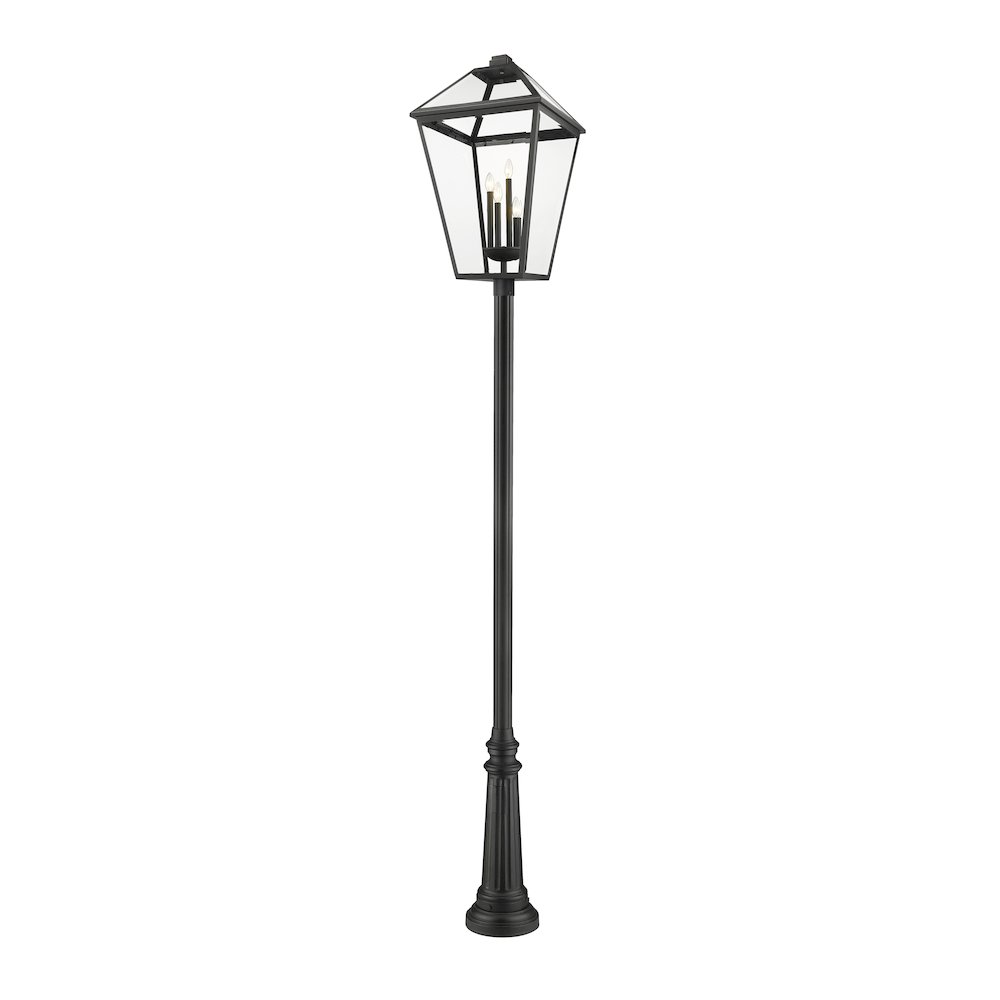 Z-Lite Talbot 4 Light Outdoor Post Mounted Fixture, Black. Picture 2