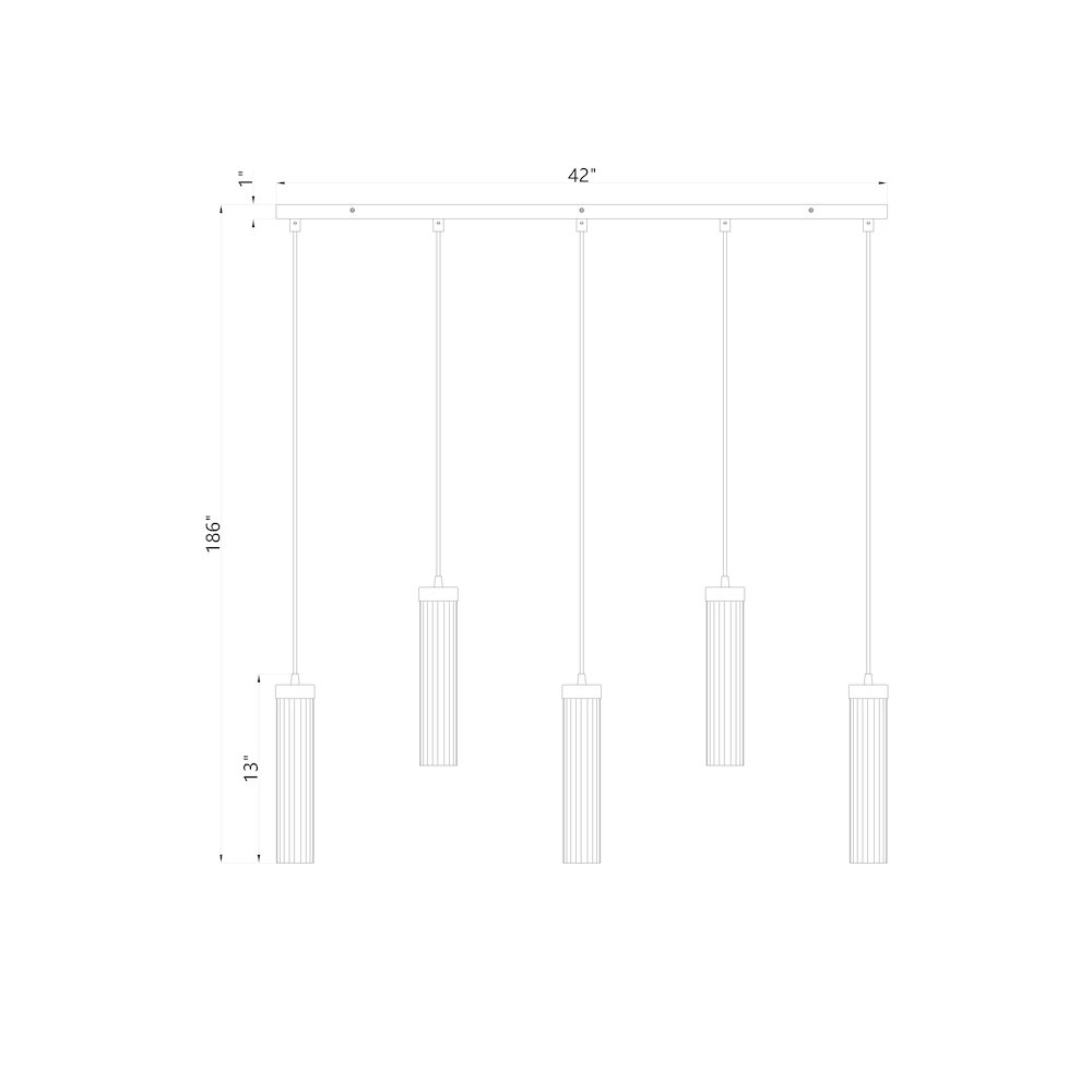 Z-Lite 5 Light Linear Chandelier. Picture 8