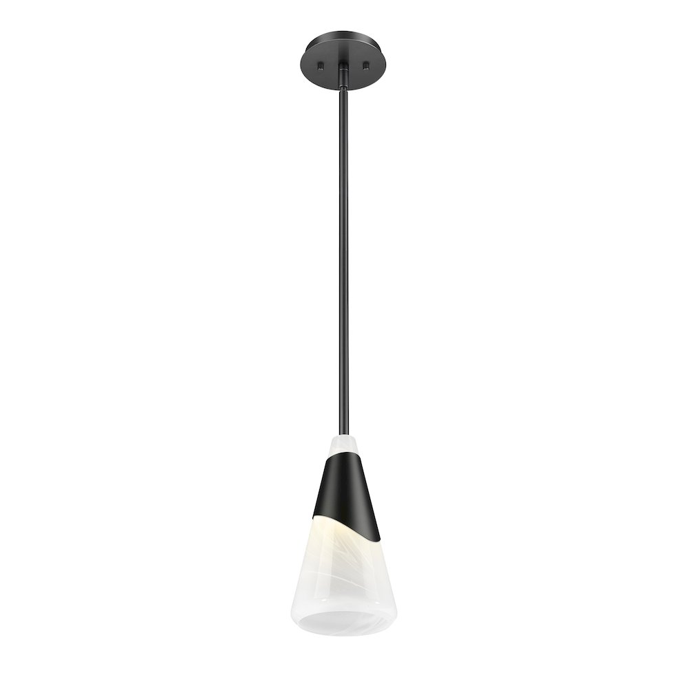 Z-Lite Aimie 1 Light Pendant, Matte Black. Picture 2