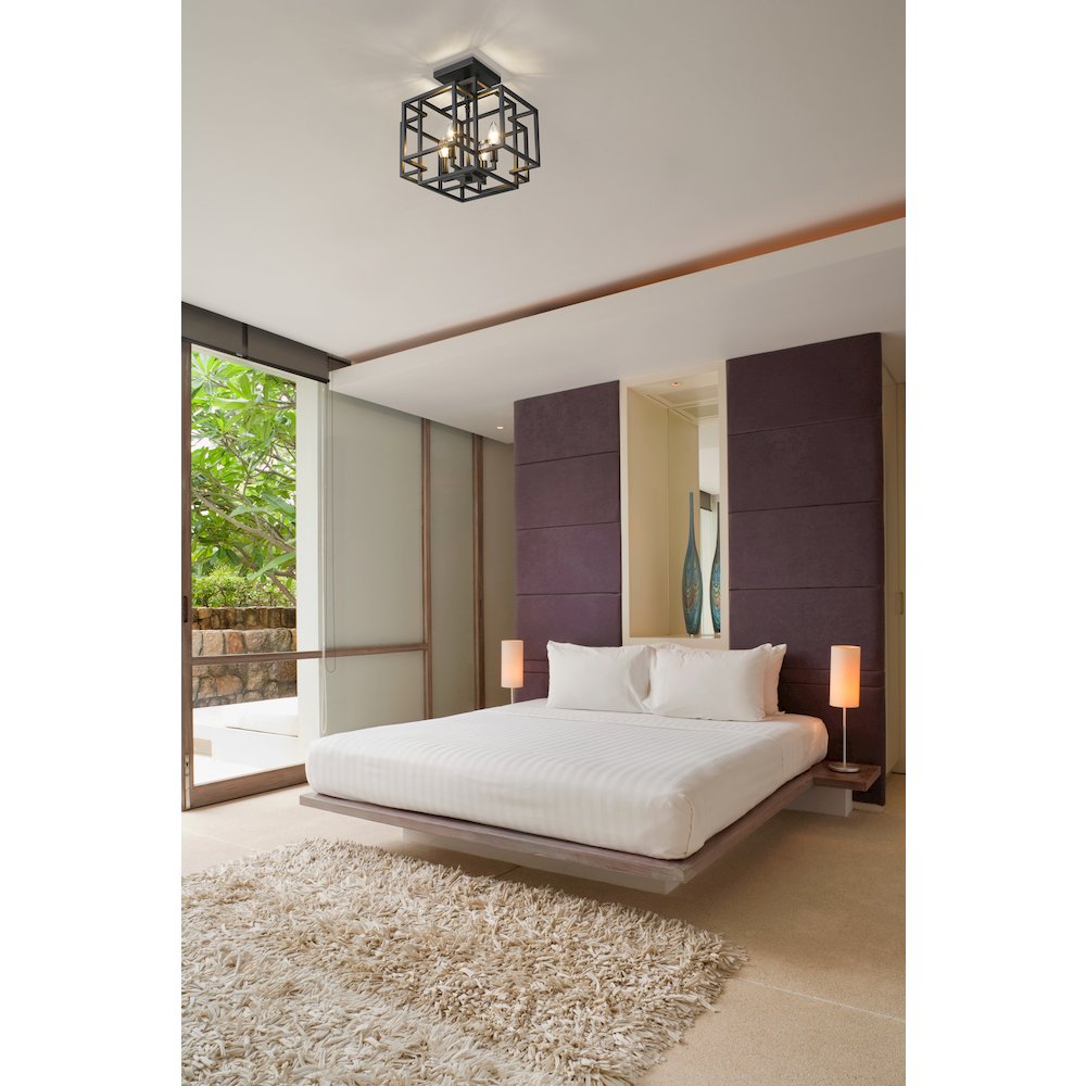 Z-Lite 4 Light Semi Flush Mount. Picture 6
