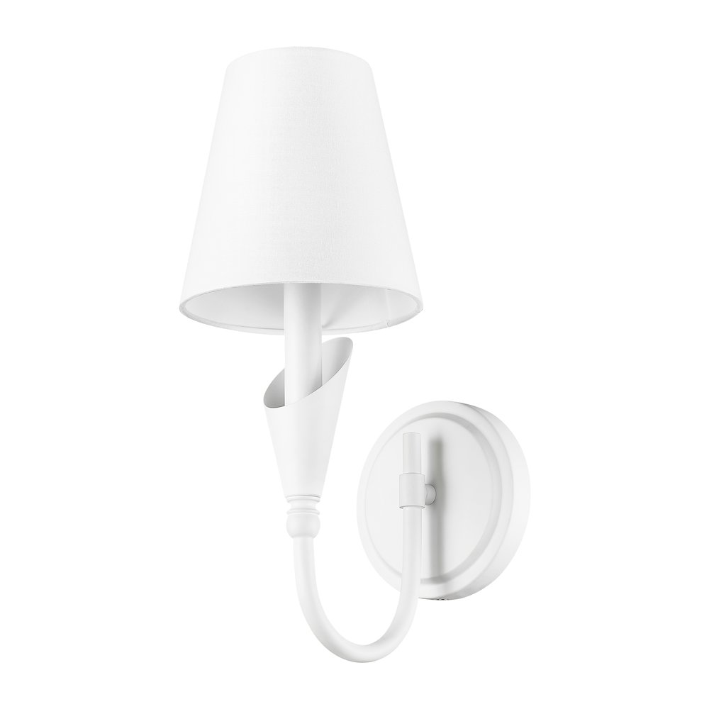 Z-Lite Claudelle 1 Light Wall Sconce in Textured White color, Steel frame. Picture 5