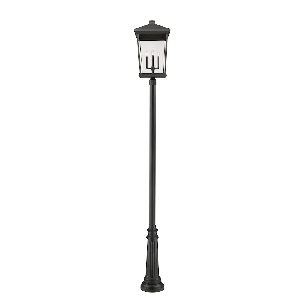 Z-Lite Beacon 4 Light Outdoor Post Mounted Fixture, Black. Picture 2