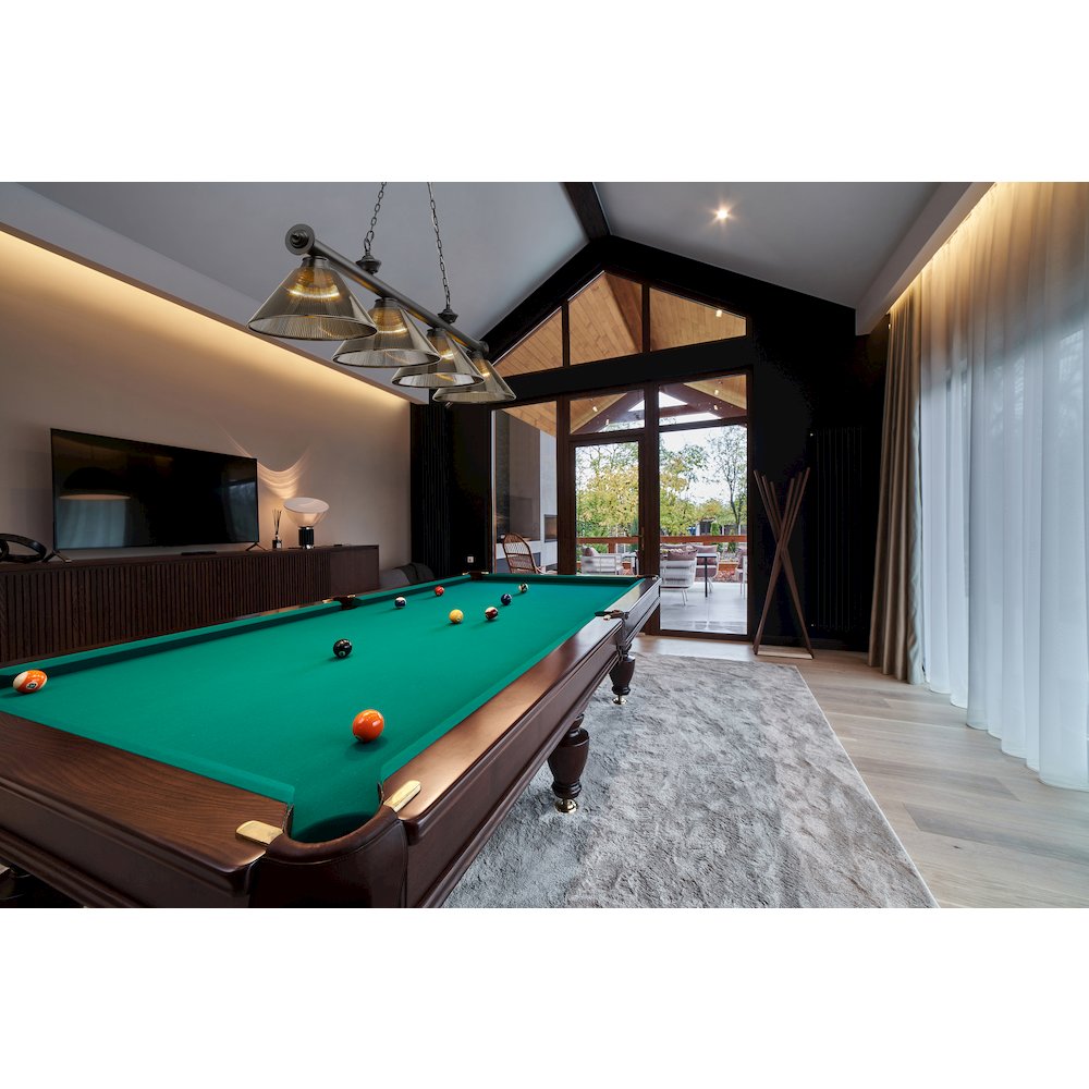 Z-Lite Cordon 4 Light Billiard, Steel Frame, Smoke Shade Color. Picture 6