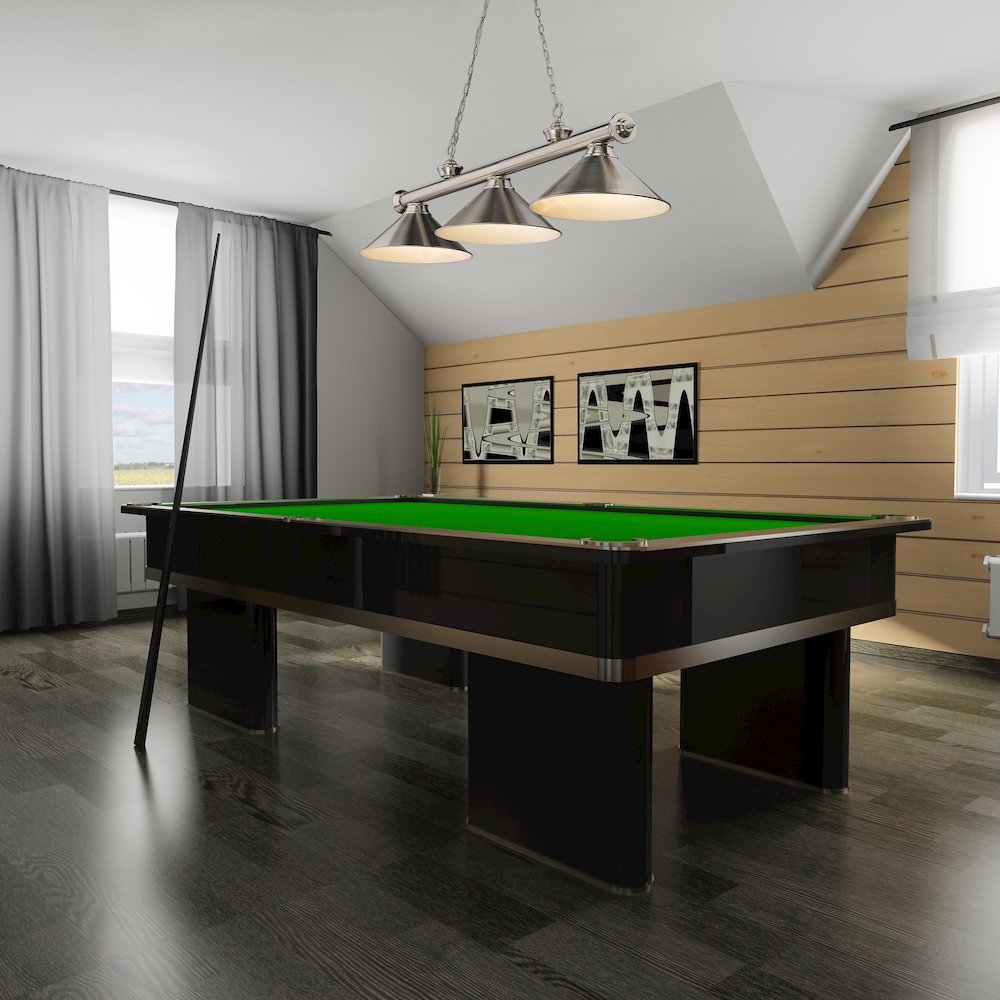 Z-Lite Cordon 3 Light Billiard, Steel Frame, Brushed Nickel Shade Color. Picture 7