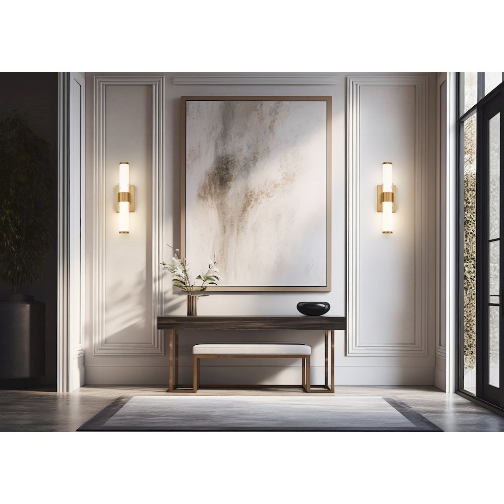 Z-Lite Egon 1 Light Vanity in Modern Gold color, Steel frame. Picture 7