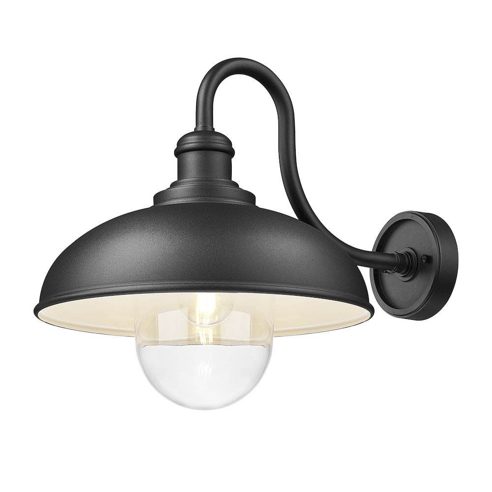 Z-Lite RLM 1 Light Outdoor Wall Light in Sand Black color, Aluminum frame. Picture 3